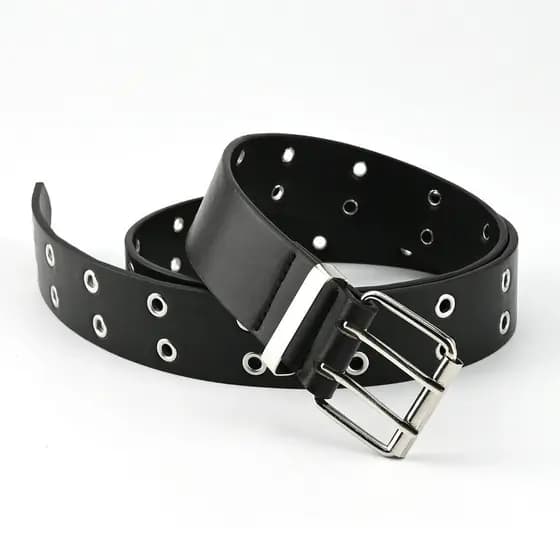cinto feminino duplo ilhós punk rock preto material resistente
