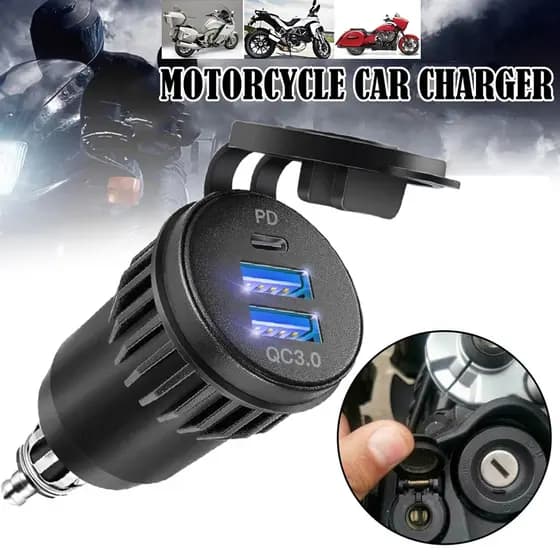Adaptador De Carregamento Rápido Motocicleta QC 3.0 Tomada Da 12v Para usb c Ue Plug Hella DIN Energia BMW