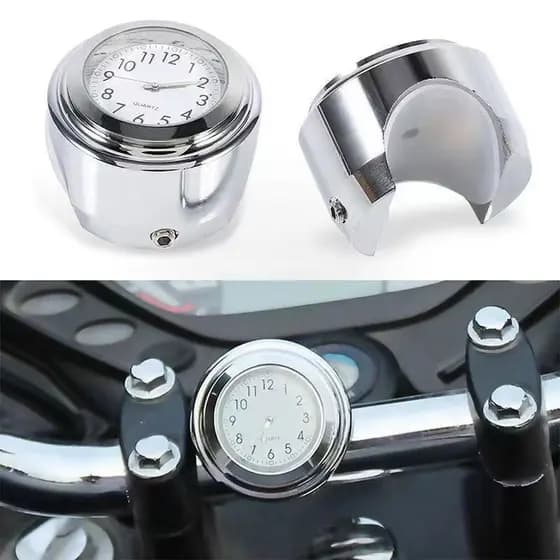 Relógio De Quartzo De Alumínio Luminoso Montagem No Guiador Para Motocicleta Scooter À Prova Dwaterproof Água Exibição T