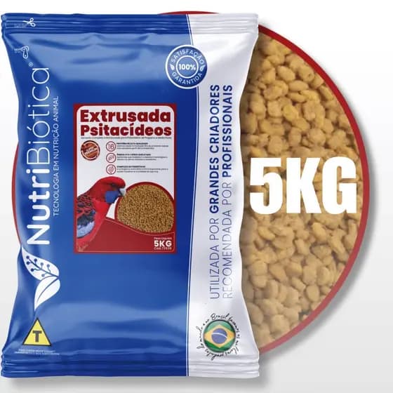 Ração NutriBiótica Psitacídeos Extrusada 5kg - Linha Criador