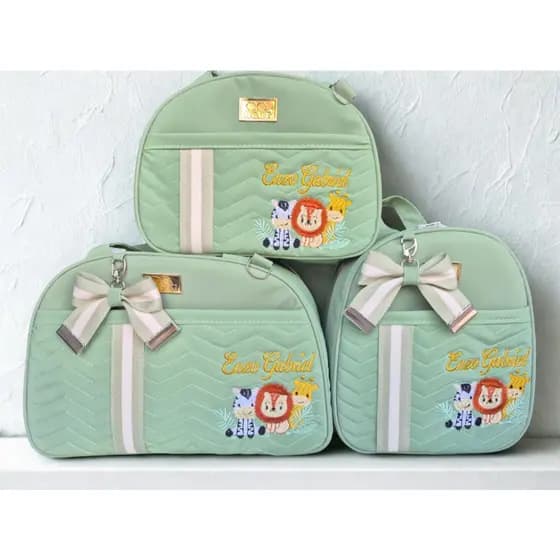 kit de bolsa Maternidade e Mochila Safari (3 Peças) personalizado