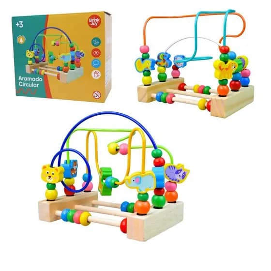 Brinquedo Aramado Montanha Russa com Animais, Multicolorido. Brinquedo Educativo Sensorial Cores