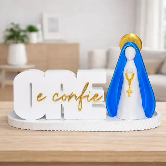 Kit Decorativo Ore e Confie + Nossa Senhora com bandeja