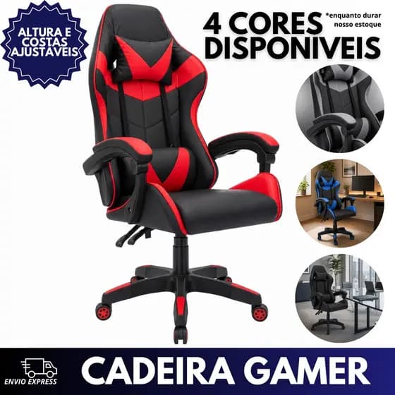 Cadeira Gamer Executiva Ergonômica Reclinável Para Setup Escritório Home Office Conforto Premium