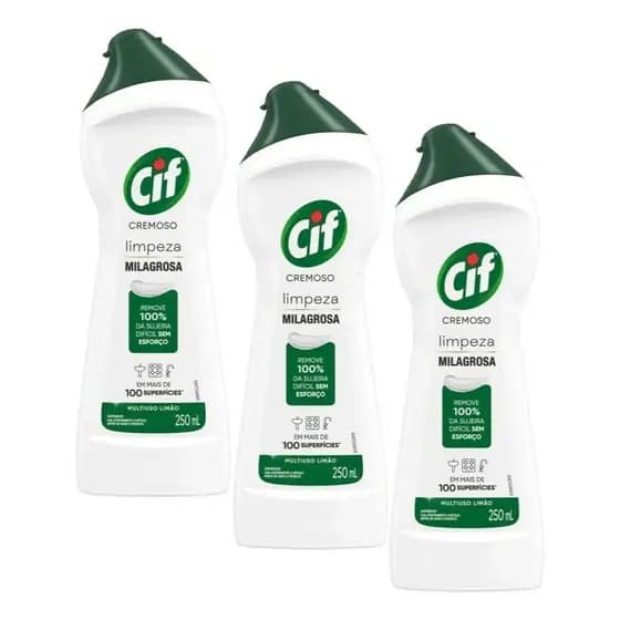 Cif Cremoso 250ml - Kit 3 Unidades Multiuso