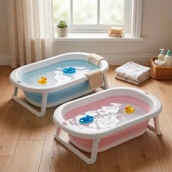 Banheira Retrátil Dobrável Em Silicone De Bebe