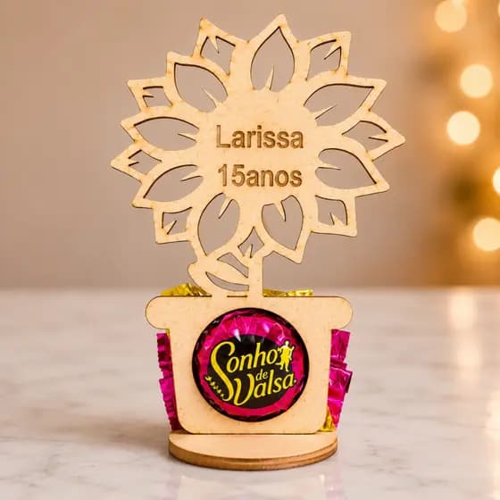 Porta Bombom 15 Anos Personalizado Em MDF 3MM Para Lembrancinha