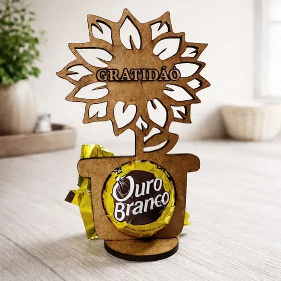 Kit Porta Bombom Personalizado Gratidão Em MDF 3mm Premium Lembrancinha