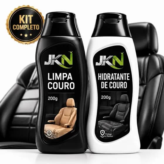 Limpa Couro Automotivo + Hidratante Banco Carro Kit Limpeza Couro Restaurar Couro