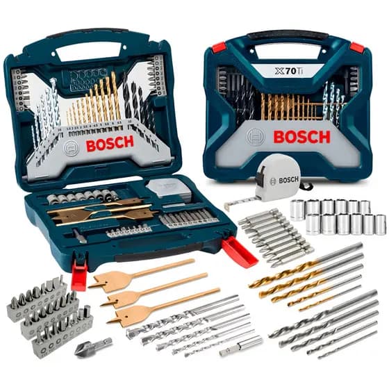 Kit De Brocas E Pontas Para Furar E Parafusar Em Titânio 70 Peças Bosch X-Line