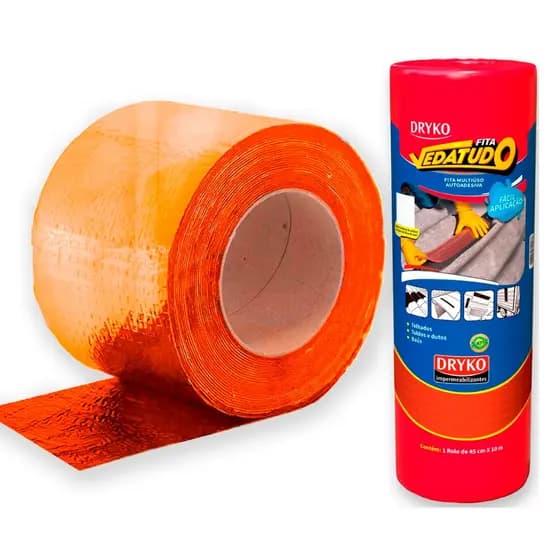 Manta Asfáltica Terracota 45cm x 10m Fita Auto Adesiva Vedatudo