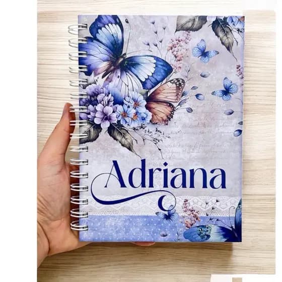 Caderno Personalizado A5 com Nome | para Anotações e Presentes | 200 páginas | Caderno com SEU NOME na capa
