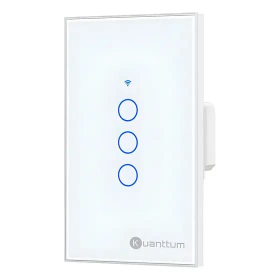 Interruptor Touch 3 Botões Wi-Fi Kuanttum TK1003B Branco