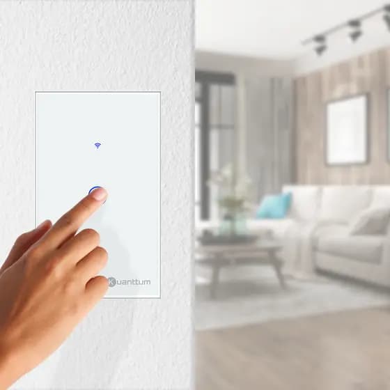 Interruptor Touch 1 Botão Cor Branco Wi-Fi App Tuya Kuanttum TK1001B