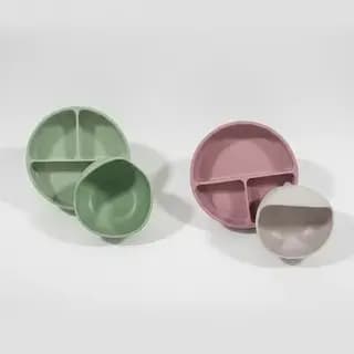 Kit Infantil Prato E Tigela De Silicone- HK Baby