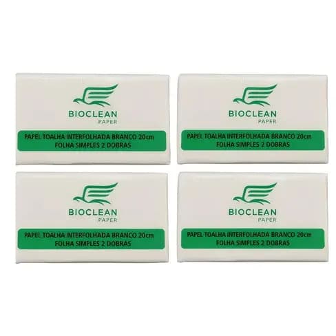 papel interfolha bioclean 1000 folhas branco 20x21 cm