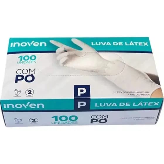 Luva de Látex Procedimento Com Pó Tamanho P 100 Unidades Inoven