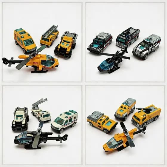 Conjunto 4 ou 8 Carrinhos De Ferro Miniatura Brinquedo Infantil Presente Menino