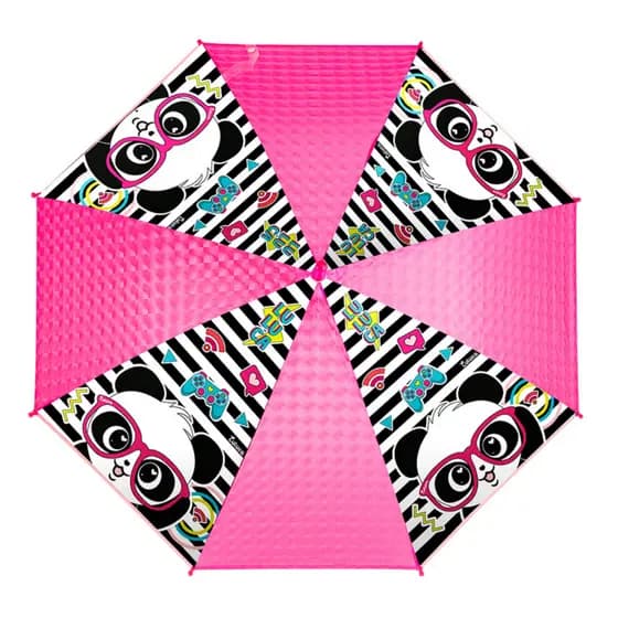 Guarda Chuva Infantil Com Apito Meninas Panda Luluca Original Semax Kids Resistente