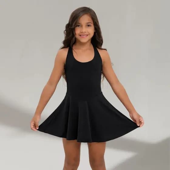 Macaquinho Infantil Short Saia Menina para Verão Bailarina Ideal para Ballet Confortável e Leve