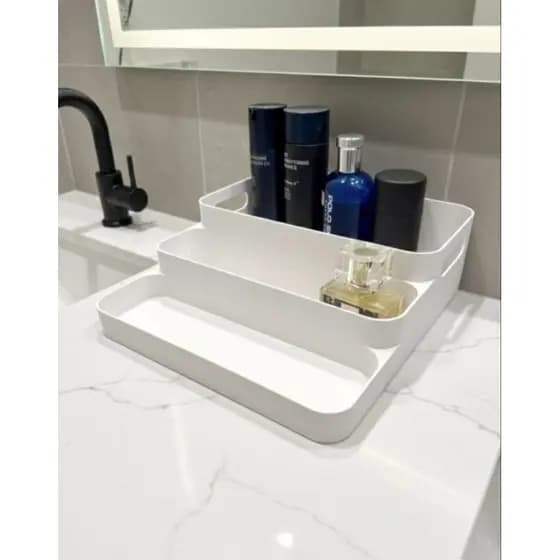 Organizador Bandeja Suporte Para Perfumes E Cosméticos Moderno Banheiro Bancada Maquiagem Fragrancias Decorativo