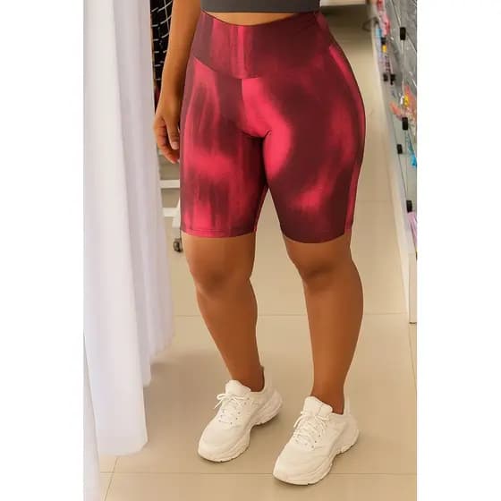 Bermuda Fitness Feminina Cós Alto Suplex Plus size