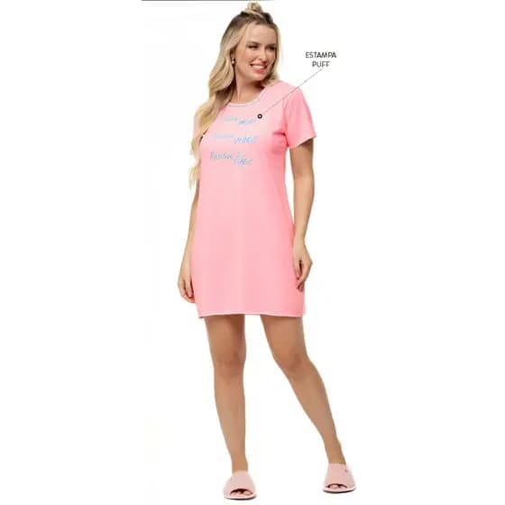 CAMISOLA FEMININA COM SILK E PUFF 100% ALGODÃO PENTEADO TOQUE INTIMO