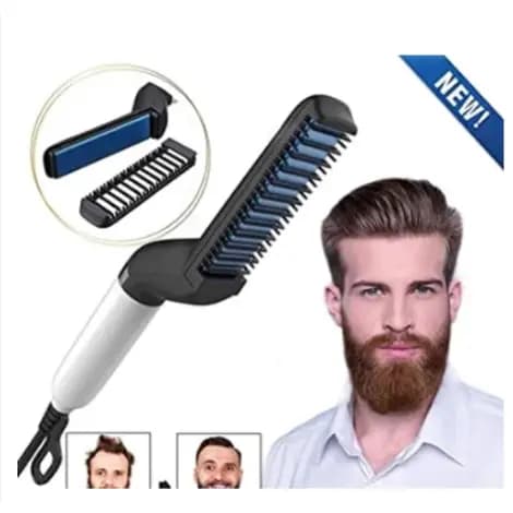 Chapinha modelador Pente Portatil para cabelo e barba masculino Pente Eletrico Escova Alisadora