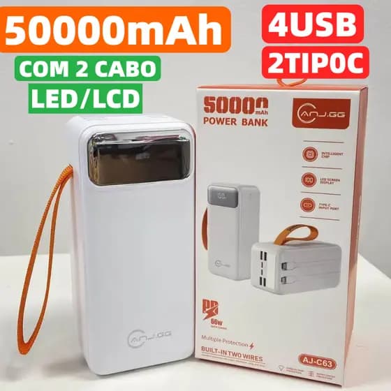 Carregador Portátil 50000mAh COM LED COM CABO C63