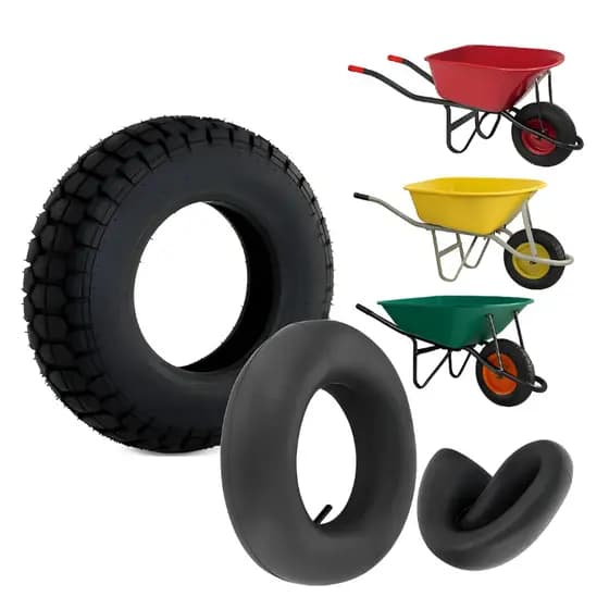 Kit Pneu Reforçado e Câmara Carrinho De Mão Carriola 3,25x8 Qualidade Carneiro