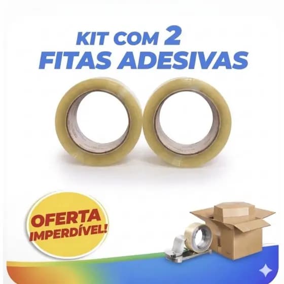 02 Fita Adesiva Acrílica Durex 45mm X 100m Resistente
