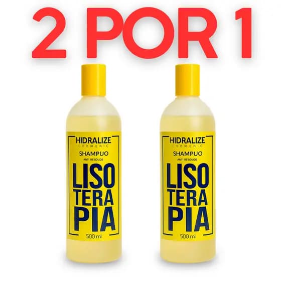 2 Por 1 Shampoo Anti-Resíduo Lisoterapia 500ml Limpeza Profunda Pré Progressiva Remove Resíduos