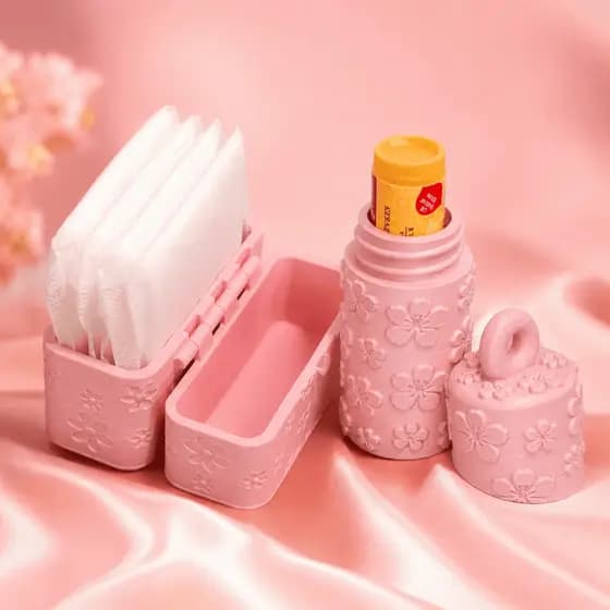 Kit Organização Feminina | Porta Absorvente + Porta Batom Chaveiro Floral