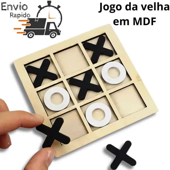 Jogo da velha Tabuleiro Profissional em MDF Madeira 22CM jogos de tabuleiro Brinquedo infantil