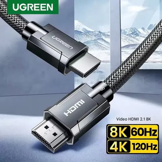 UGREEN Cabo HDMI 8K 60Hz 48Gbps Ultra Alta Velocidade Blindado com Certificado HDMI 2.1 para PS5 Xbox TV Home Theater