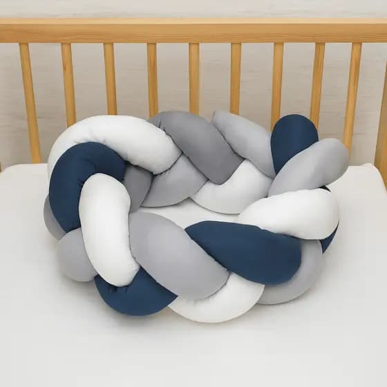 Trança Para Berço Protetor Almofada Decorativa Quarto Bebê Infantil Cama Montessoriana Conforto Enxoval