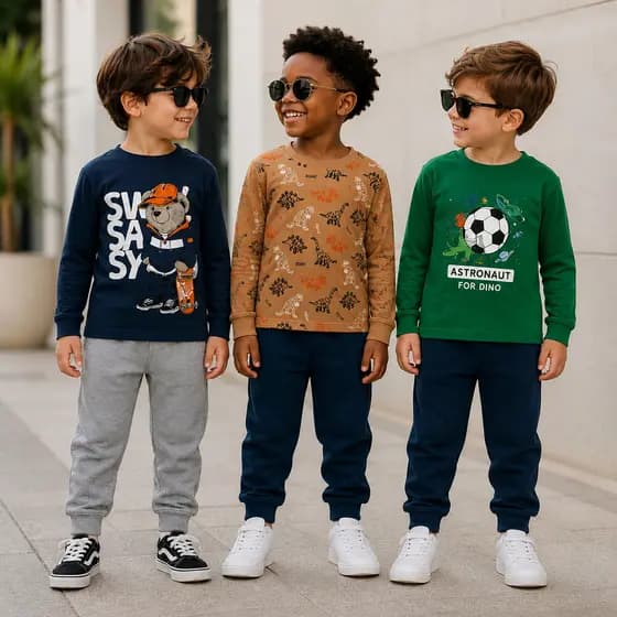 Conjunto Moletom Infantil Menino | Conjuntos do 01 ao 08 | Casaco + Calça de Moletom Peluciado