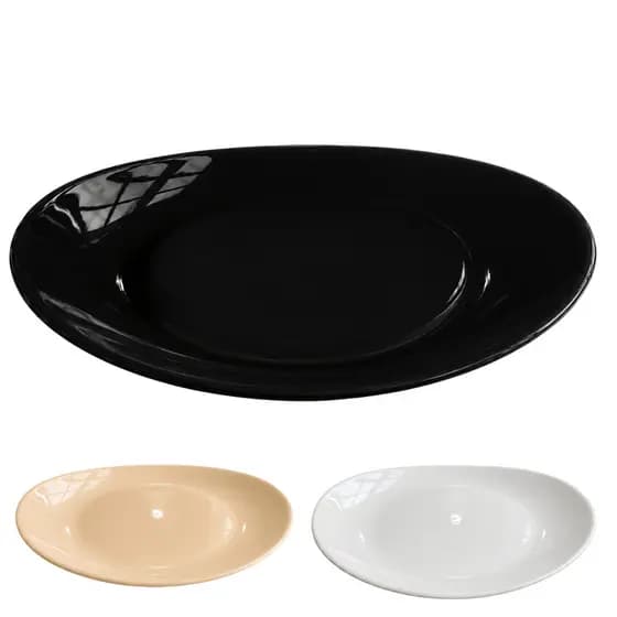 Prato Raso Grande Plástico Resistente Para Restaurante Refeição Hotel Festas Multiuso Cor Liso 30cm