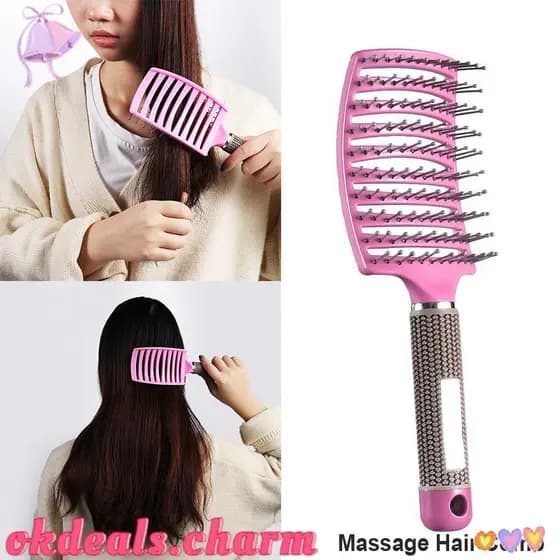 OKDEALS Pente De Cabelo Para Cachos E Dentes Largos Retos Ferramentas De Estilo De Cabeleireiro Curvo