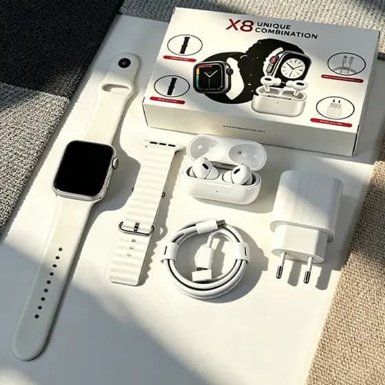 kit De Smartwatch Relógio Inteligente 2026 Novo X8 2.2 Polegadas Para iOS Android Completo 6 Em 1 i13 TWS/Carregador