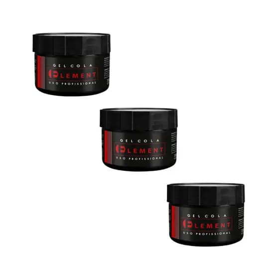 Kit 3 Gel Cola Alta Fixação de Cabelo Element 300g