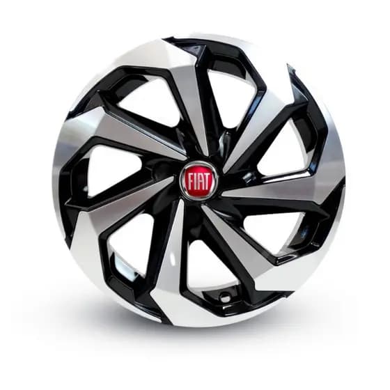 Kit 4 Calotas Spider Aros 13/14/15 Fiat Palio Argo Uno Gran Siena Mobi + Emblemas Resinados