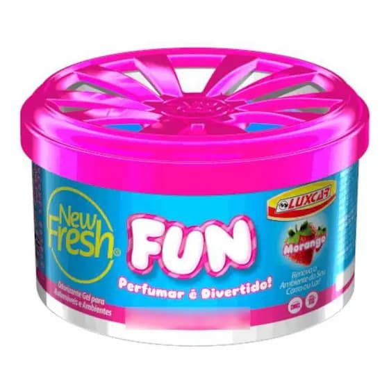 Aromatizador Ambiente E Carro New Fresh Gel Fun Morango
