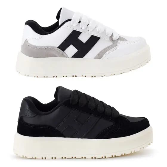 Tenis Feminino Casual Tendencia Coreano Unisess Versatil Sola Alta 34 ao 39