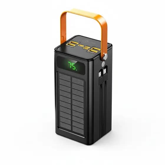 50000mah Power Bank Portátil com Cabos Integrados para Celular Tablet e Acessórios