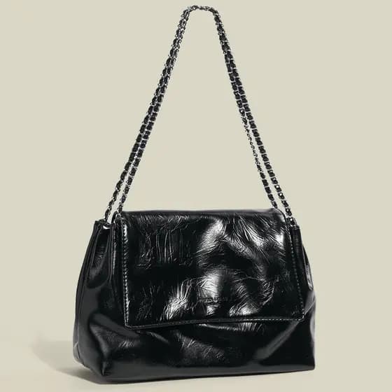 Bolsa Feminina Corrente Luxo Grande Capacidade Bolsa Tote Ombro Transversal Casual Elegante para Trabalho e Dia a Dia