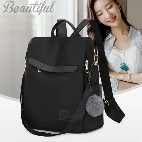 Bolsa mochila Portátil de Poliéster da moda mochila feminina Antifurto e à prova d'água