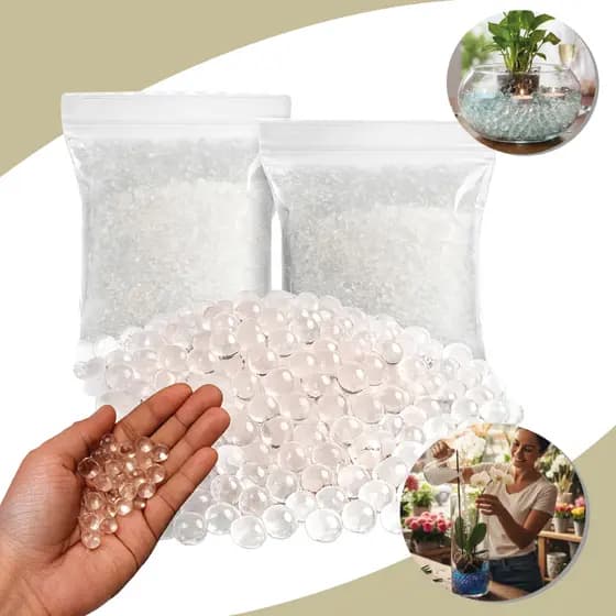 Kit 6000 Bolinhas Orbis De Gel Cresce Na Água Incolor Transparente Decoração Vasos de Plantas
