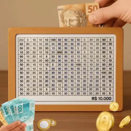 Desafio 10k 5k 1k Cofre em Madeira Método Japonês Economia Planejada