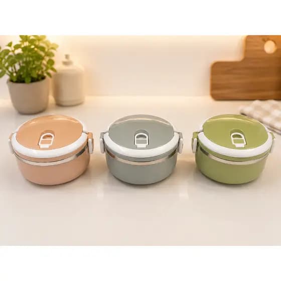 Marmita Pote Inox 600ml Vedação Hermética 3 Cores Disponível c/ Alça Cores Linda - Envio Imediato